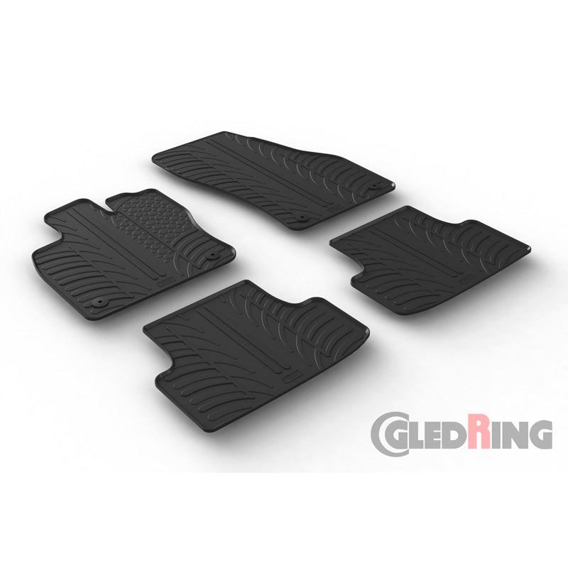 Gledring, kumimatot, sopii Seat Ateca / Cupra Ateca 5/2016- (T-profiili 4-osaiset + klipsit)