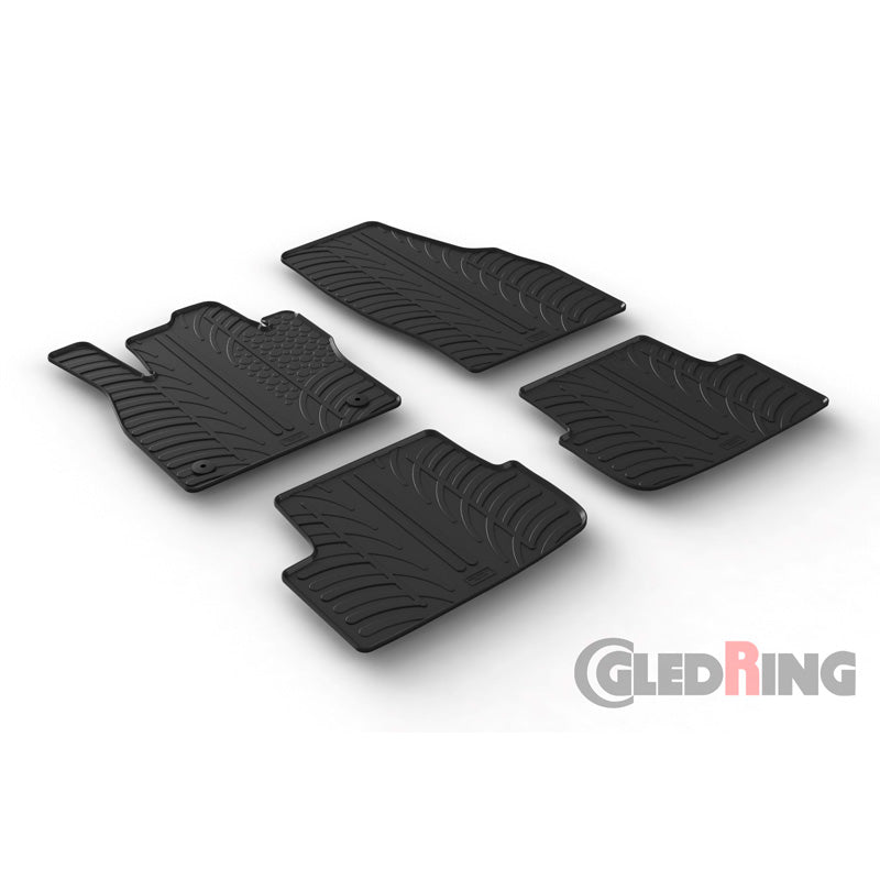 Gledring, kumimatot, sopii Seat Ibiza 6F 5-doors 6/2017- & Seat Arona 11/2017- & Skoda Fabia IV 2021- (T-profiili, 4 osaa + klipsit)