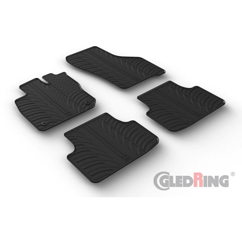 Gledring, kumimatot, sopii Seat (+Cupra) Leon IV HB 5-doors & ST Sportstourer 2020- (T-profiili 4 osaa + klipsit)