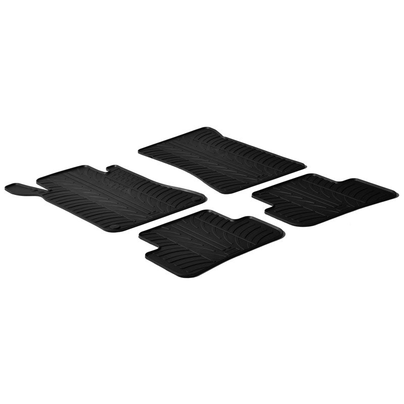 Gledring, kumimatot, sopii Mercedes C-Class W203 2001-2007 (T-profiili 4-osaiset + klipsit)
