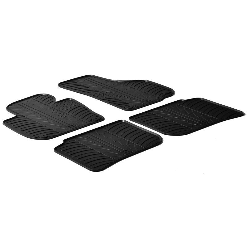 Gledring, kumimatot, sopii Skoda SuperB 2008-2015 (T-profiili 4-osainen + klipsit)