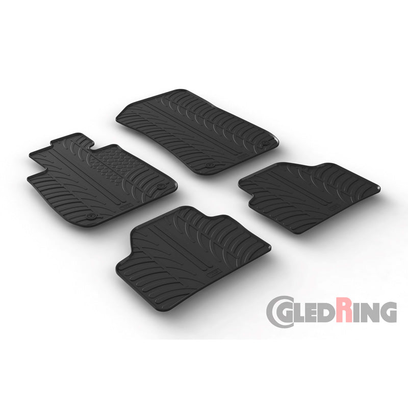 Gledring, kumimatot, sopii BMW X1 2009-2015 (T-profiili, 4 osaa + klipsit)