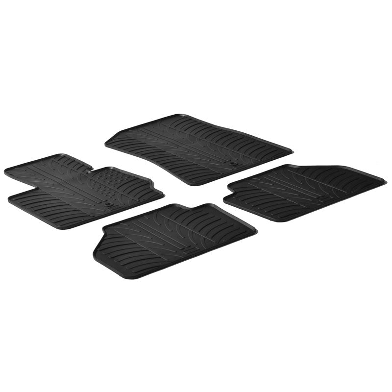 Gledring, kumimatot, sopii BMW X3 (F25) 2010-2017 (T-profiili 4-osainen + klipsit)