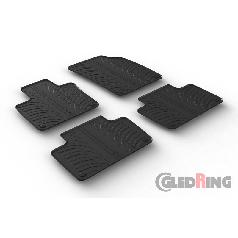 Gledring, kumimatot, sopii Volvo XC90 3/2015- (T-profiili 4-osainen + klipsit)