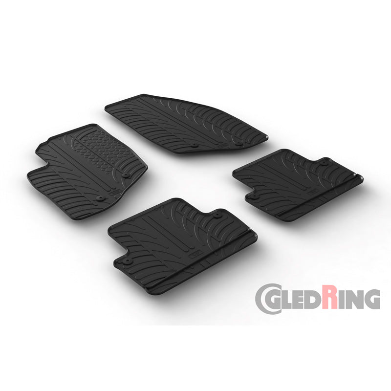 Gledring, kumimatot, sopii Volvo V70/XC70 2000-2007 & S60 2000-2009 (T-profiili 4-osainen + klipsit)