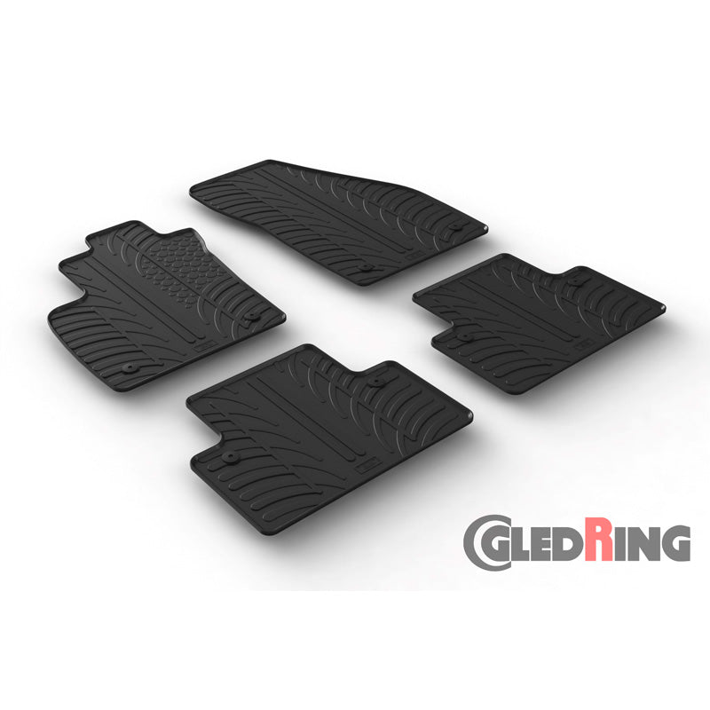 Gledring, kumimatot, sopii Volvo S40/V50 2004-2011 (manuaali) (T-profiili 4-osainen + klipsit)