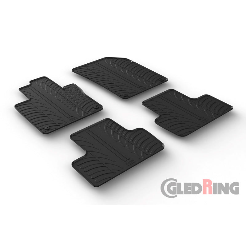 Gledring, kumimatot, sopii Volvo XC60 2017- (T-profiili, 4 osaa + klipsit)