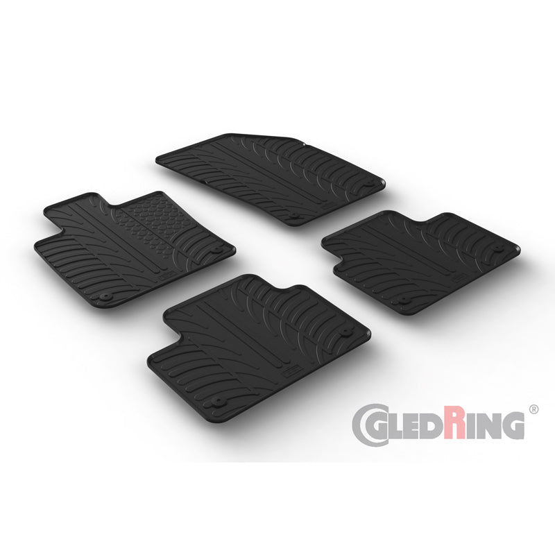 Gledring, kumimatot, sopii Volvo S60 & V60 II 2018- (T-profiili 4-osainen + klipsit)