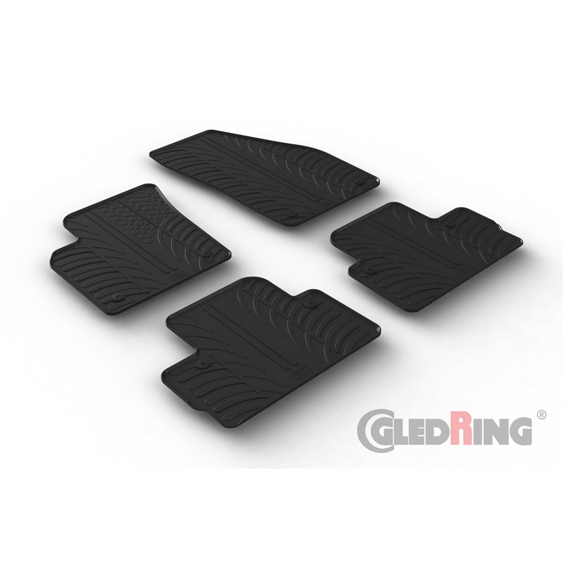 Gledring, kumimatot, sopii Volvo C30 2006-2013 (T-profiili, 4 osaa + klipsit)