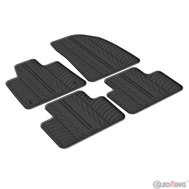 Gledring, gummimattor, T-profil, passar till Volvo EX30 2023-, 4 delar