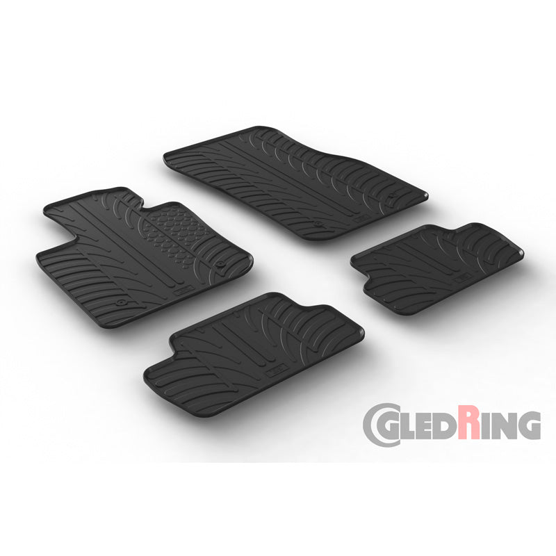 Gledring, kumimatot, sopii Mini F56 3-doors 2014- (T-profiili, 4 osaa + klipsit)