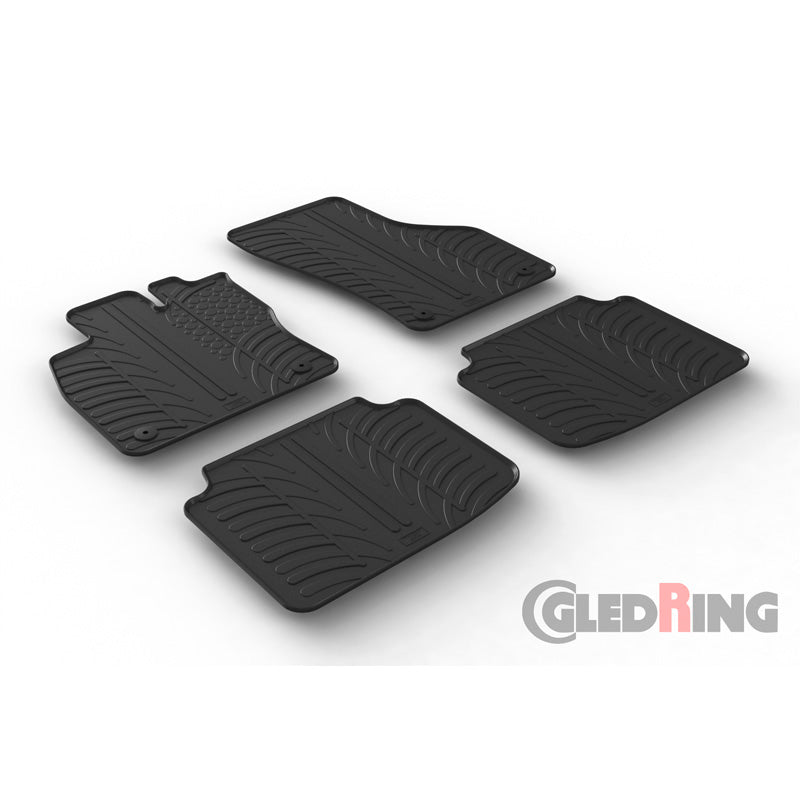 Gledring, kumimatot, sopii Skoda SuperB 3V 2015-2023 (T-profiili, 4-osainen + klipsit)