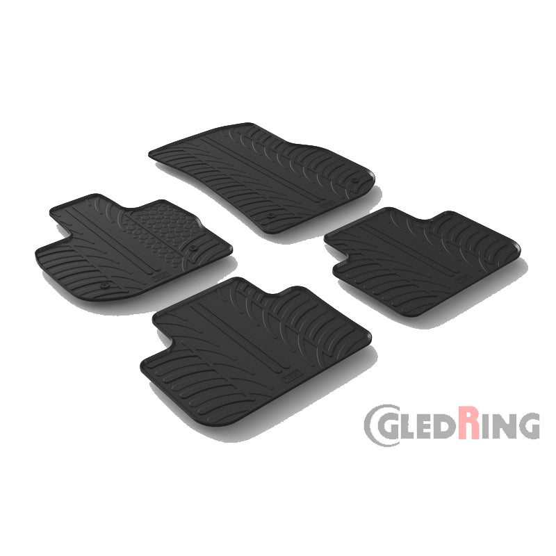 Gledring, kumimatot, sopii BMW X3 (G01) 11/2017- & iX3 (G08) 2020- (T-profiili 4 osaa + klipsit)
