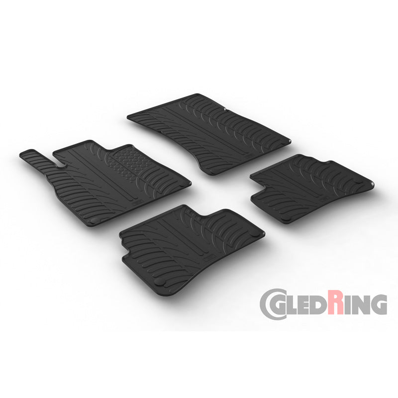Gledring, kumimatot, sopii Mercedes S-Class W222 9/2013-8/2020 (T-profiili, 4 osaa + klipsit)