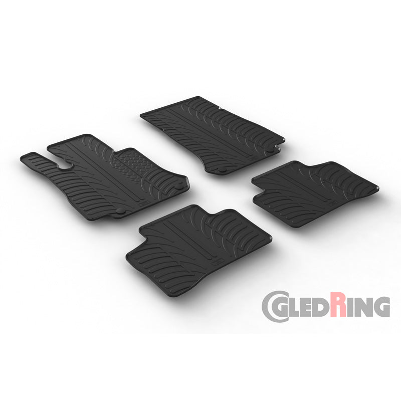 Gledring, kumimatot, sopii Mercedes GLC X253 2015-2022 & GLC Coupe C253 2016-2022 (T-profiili 4-osaiset + klipsit)