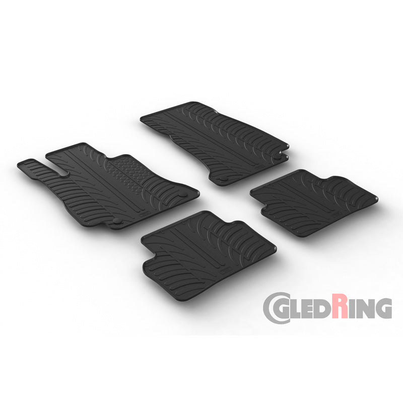Gledring, kumimatot, sopii Mercedes E-Class W213 Sedan/farmari 3/2016- (T-profiili 4-osainen + klipsit)