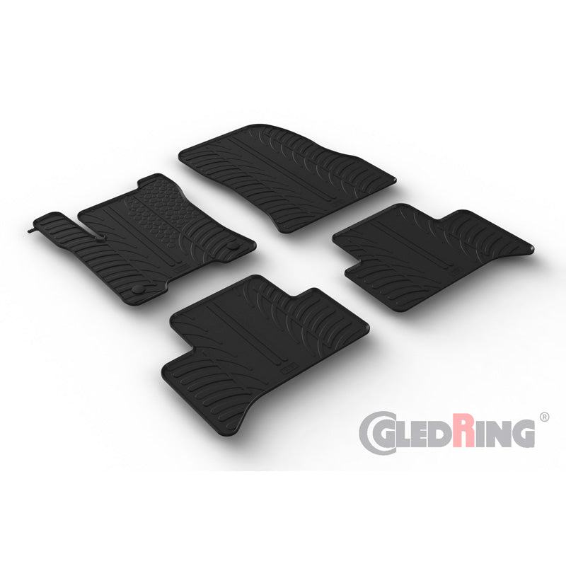 Gledring, kumimatot, sopii Mercedes EQA (H243) 2021- (T-profiili 4 osaa + klipsit)