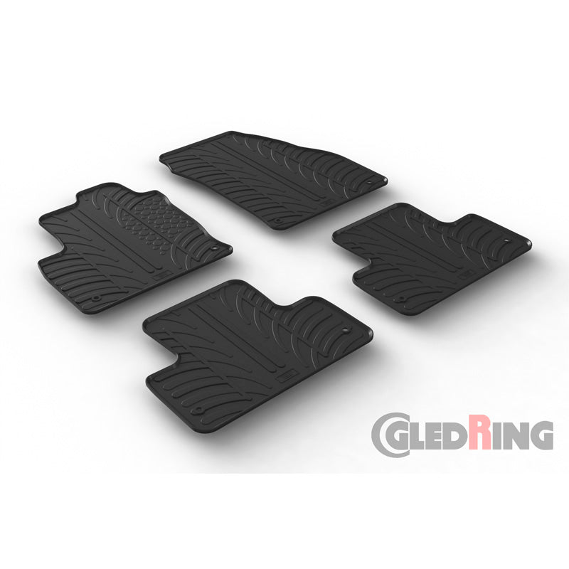 Gledring, kumimatot, sopii Range Rover Evoque 2011-2019 (T-profiili 4 osaa + klipsit)