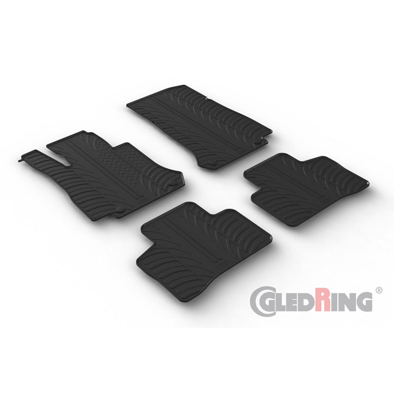 Gledring, kumimatot, sopii Mercedes EQC (N293) 2019-2022 (T-profiili, 4 osaa + klipsit)