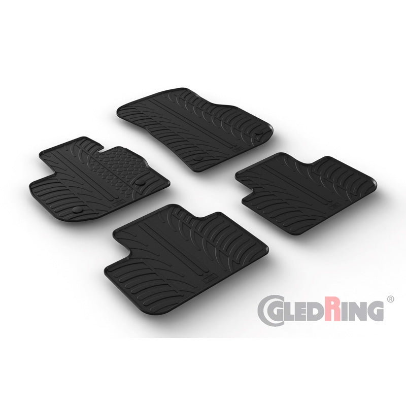 Gledring, kumimatot, sopii BMW X4 (G02) 2018- (T-profiili 4 osaa + klipsit)