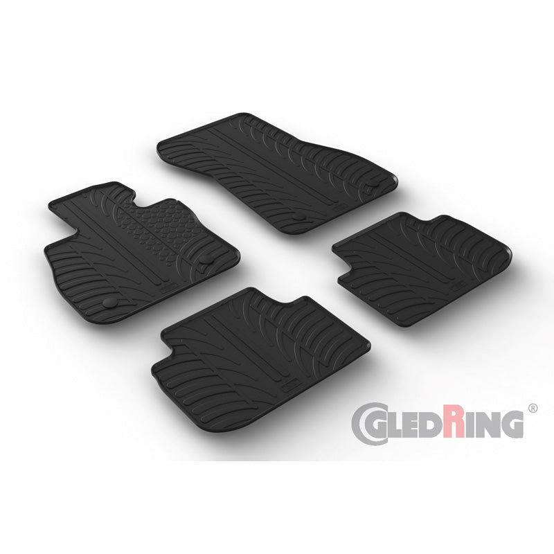 Gledring, kumimatot, sopii BMW 2-Series F44 Gran Coupe 2020- (T-profiili 4 osaa + klipsit)