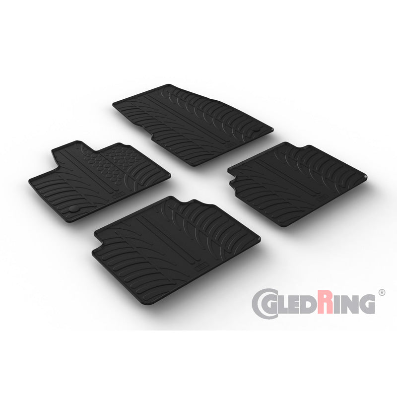 Gledring, kumimatot, sopii BMW i3 (I01) 2013- (T-profiili 4-osainen + klipsit)