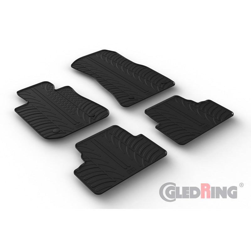 Gledring, kumimatot, sopii BMW i4 (G26) 2021- (T-profiili 4 osaa + klipsit)