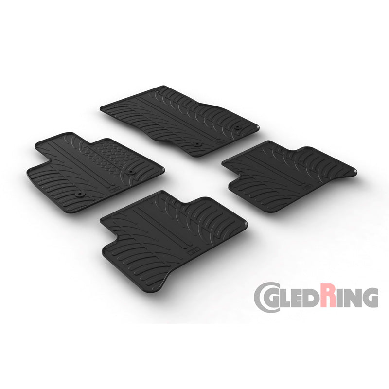 Gledring, Gummimattor, lämplig för Alfa Romeo Stelvio 3/2017- (T-profil 4 delar + klämma)
