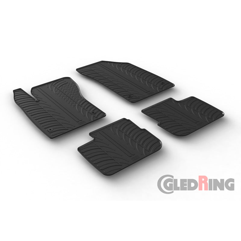 Gledring, Gummimattor, Passar för Fiat Tipo Sedan 2016- (manuell) (T-profil 4 delar + klämma)