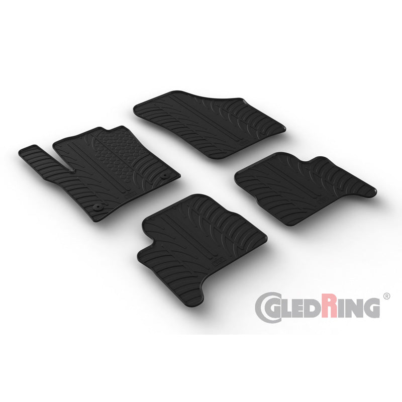 Gledring, kumimatot, sopii Volkswagen e-Up / Skoda e-Citigo / Seat e-Mii 2019- (T-profiili 4-osainen + klipsit)