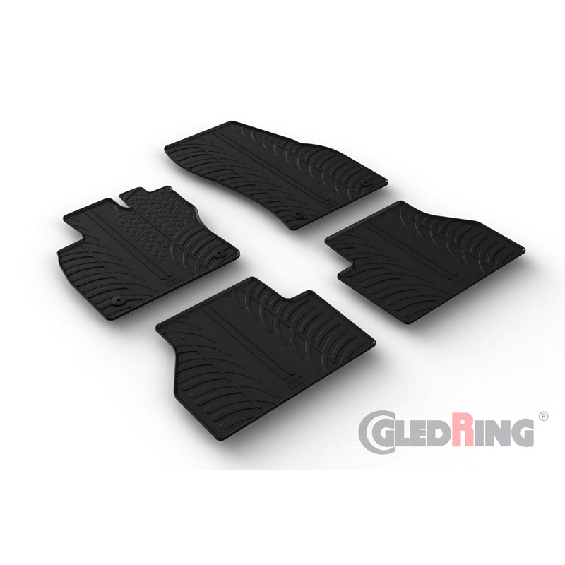 Gledring, kumimatot, sopii Volkswagen Caddy V MPV 2020- & Ford Tourneo Connect (L1/L2) 2022- (T-profiili 4 osaa + klipsit)