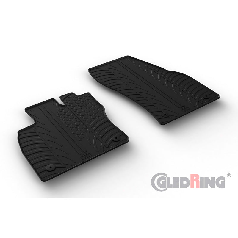 Gledring, kumimatot, sopii Volkswagen Caddy V Box 2020- & Ford Tourneo Furgon (L1/L2) 2022- (T-profiili 2 osaa + klipsit)