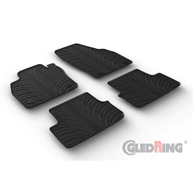 Gledring, kumimatot, sopii Audi A1 (GB) 12/2018- (T-profiili 4-osaa + klipsit)