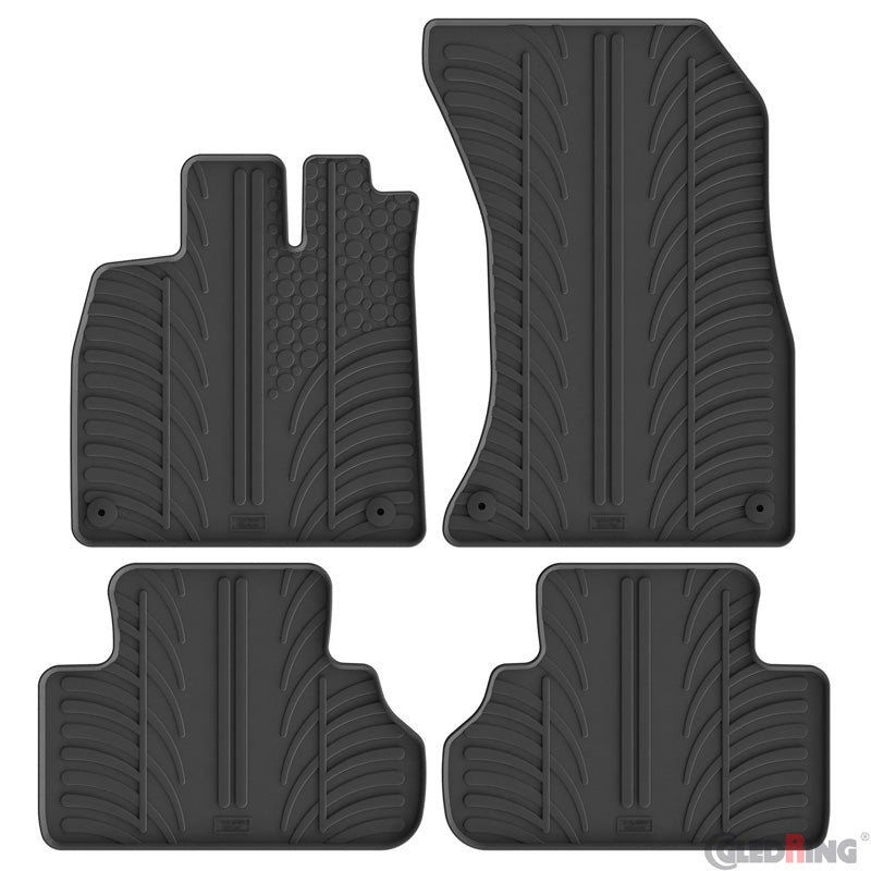 Gledring, kumimattojen sarja, sopii Audi Q5 (GU) MHEV 2025- mukaan lukien Sportback (T-profiili, 4 kpl + kiinnitysklipsit)