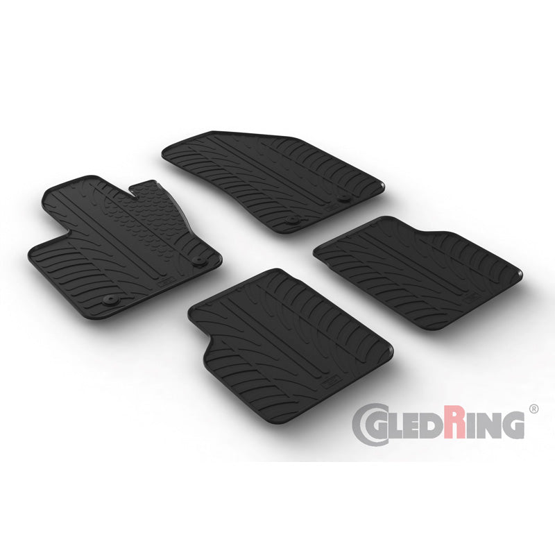 Gledring, kumimatot, sopii Jeep Compass 5/2017- (T-profiili 4-osainen + klipsit)
