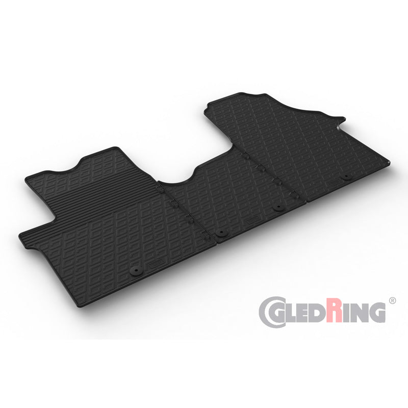 Gledring, Gummimattor, Passar till Fiat Talento 2016-, Renault Trafic 2014-2019, Opel Vivaro 2014-2019, Nissan NV300 2016-, G-profil, 3 delar