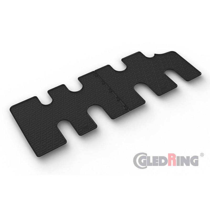 Gledring, Gummimattor, Passar till Fiat Talento 2016-, Renault Trafic 2014-2019, Opel Vivaro 2014-2019, Nissan NV300 2016- (Buss, 3:e raden), G-profil – 2 delar + monteringsclip