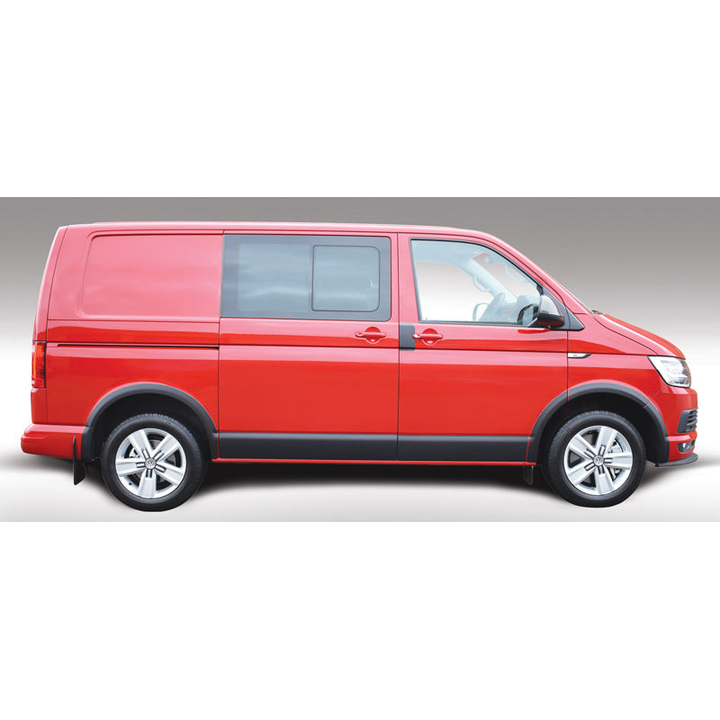 RGM, Set med karosslistkåpor, passar till Volkswagen Transporter T5 2003-2015 & T6 2015- Lång hjulbas och dubbla skjutdörrar - Svart