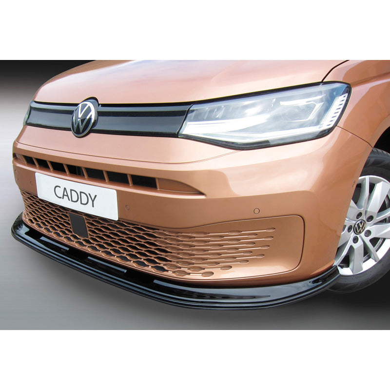RGM, frontspoilerläpp, passar till Volkswagen Caddy V Box/MPV 2020- Glanssvart