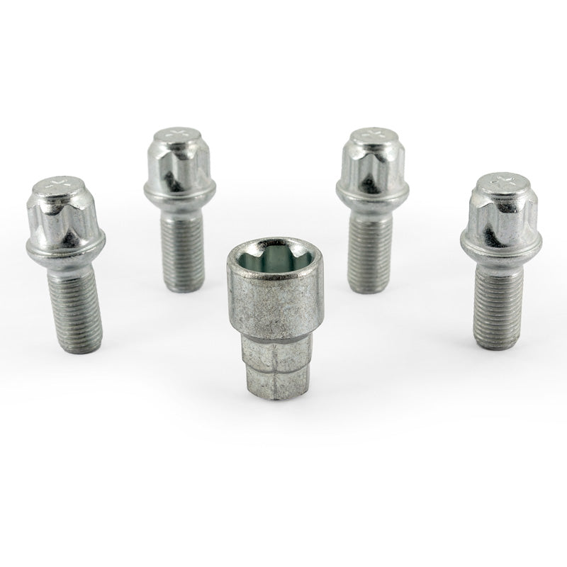 H&R, pyöränlukkosarja R13 M14x1.50x27mm Round-Head - 4 pyöränlukkopulttia sis. adapteri