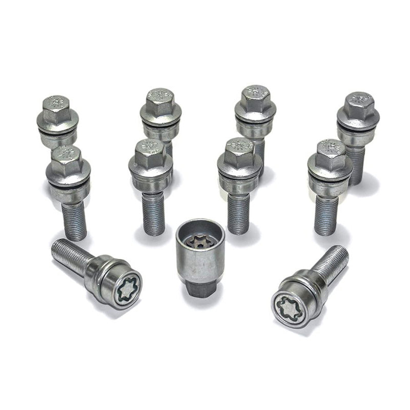 H&R, pyöränpulttisarja pyöristetty kanta liikkuvalla kartiolla R14 M14x1.50 - pituus 30mm - 10 kpl. (esim. sopii Audi Q3, Q5) - sis. pyöränlukot