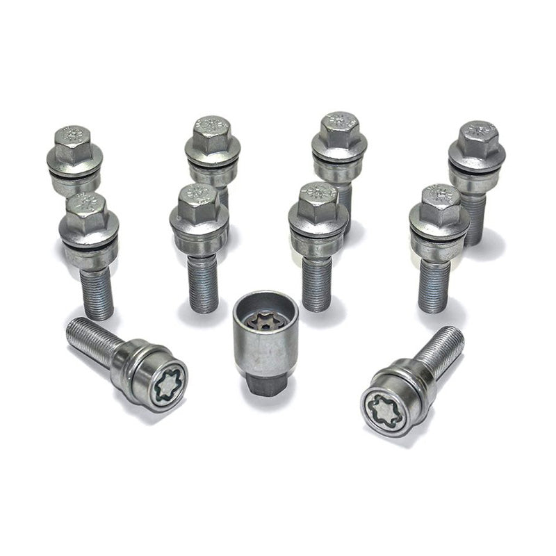 H&R, pyöränpulttisarja, pyöreä kanta liikkuvalla kartiolla R14 M14x1.50 - pituus 42mm - 10 kpl. (esim. sopii Audi Q3, Q5) - sis. pyöränlukot