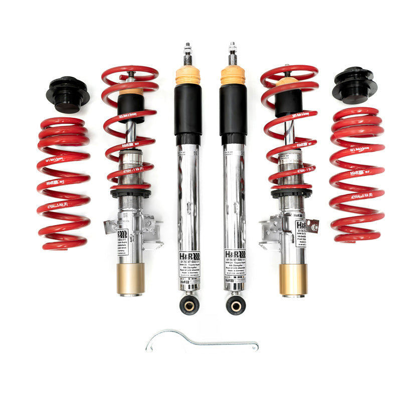 H&R, Twin-Tube coilover-sarja Version 1, sopii Volkswagen Golf VIII 2020- FA-Load up to 1000kg - Twist beam RA - jousijalka 55mm - sis. cancellation kit