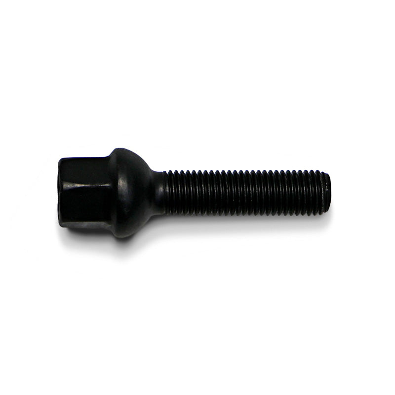 H&R, Pyöräpultti pyöreäkanta R12 M12x1.50 - pituus 28mm - musta (esim. sopii Mercedesiin)