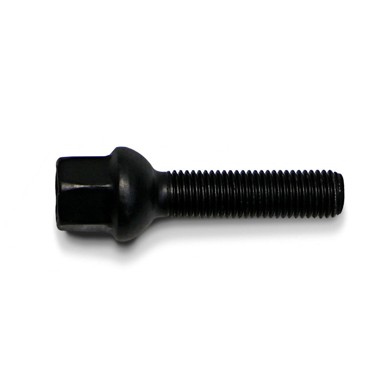 H&R, pyöräpultti pyöreäkanta R12 M12x1.50 - pituus 43mm - musta (esim. sopii Mercedesiin)