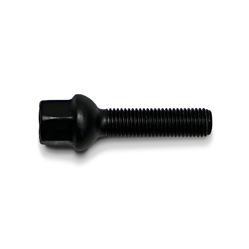 H&R, pyöränpultti pyöreäkantainen R12 M12x1.50 - pituus 45mm - Musta (esim. sopii Mercedes)