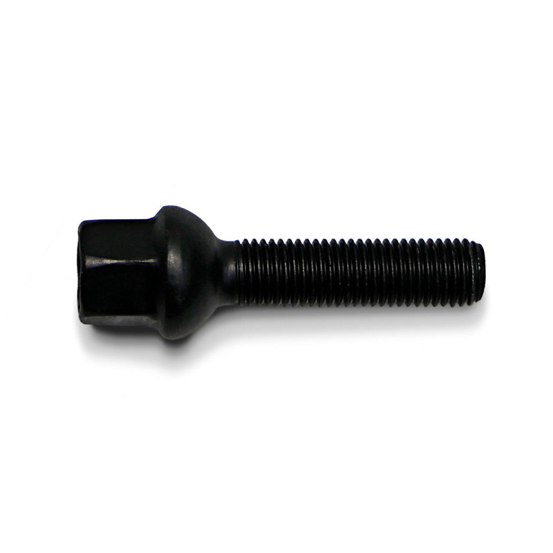 H&R, pyöränpultti pyöreäkantainen R12 M12x1.50 - pituus 47mm - Musta (esim. sopii Mercedes)