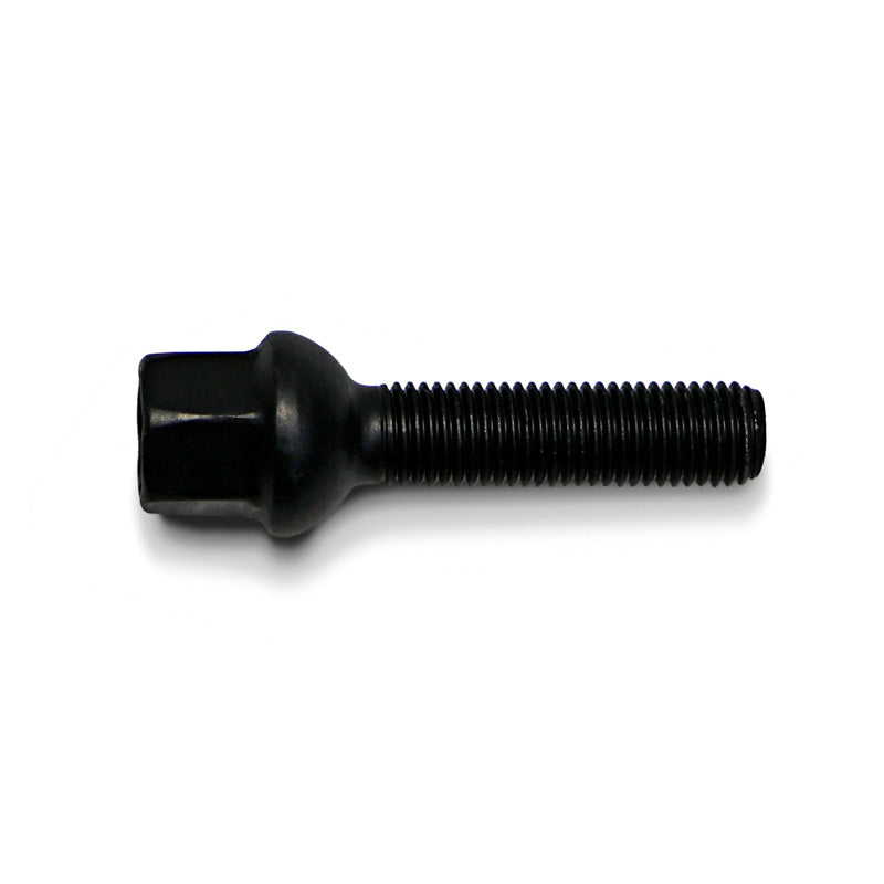 H&R, pyöräpultti pyöreäkanta R12 M12x1.50 - pituus 52mm - musta (esim. sopii Mercedesiin)