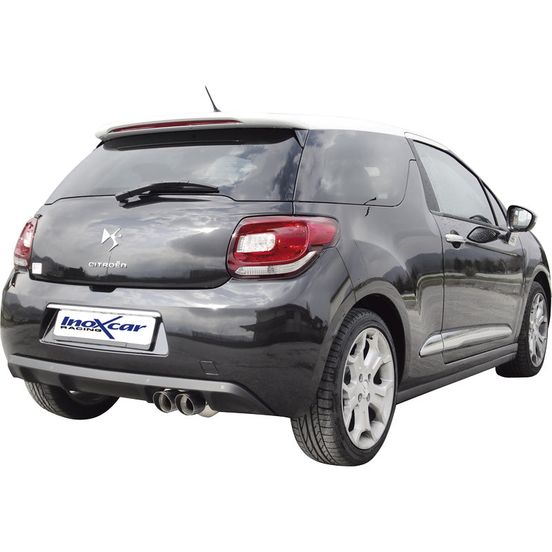 InoXcar, urheilupakoputki, sopii Citroën DS3 1.6i 16v Turbo (155HP) 2010- 2x80mm Racing