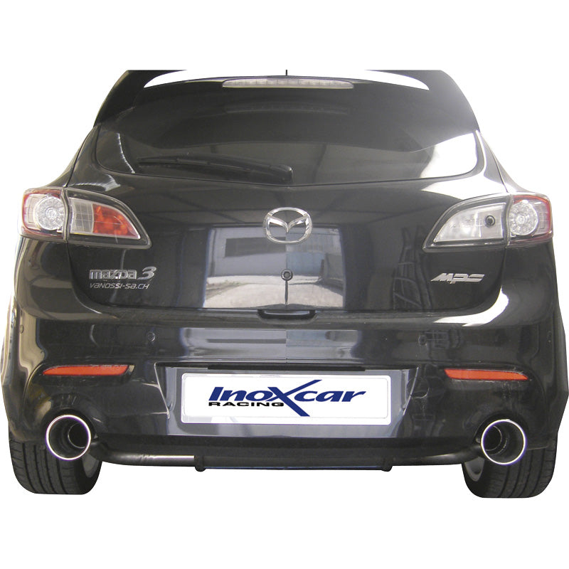 InoXcar, kaksoisurheilupakoputki, sopii Mazda 3 2.3Di MPS (260HP) 2010- Left/Right 120mm Mega
